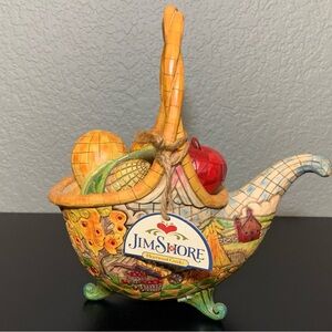Heartwood Creek Jim Shore Basket Of Plenty Set 6 Cornucopia Harvest Basket